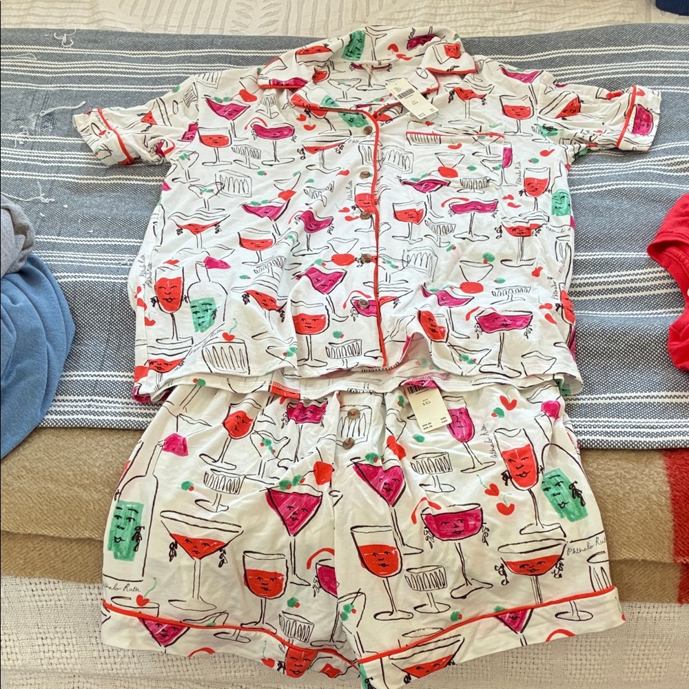 Pilcro Multicolor Cocktail Print Pajama Set